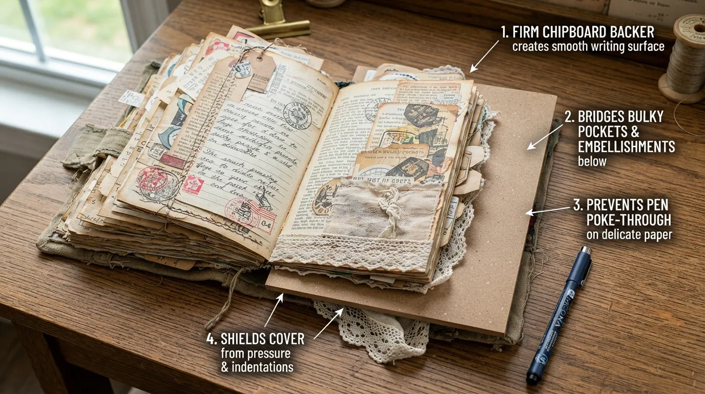 Junk Journal Backer Board Placement and Cover Support Guide