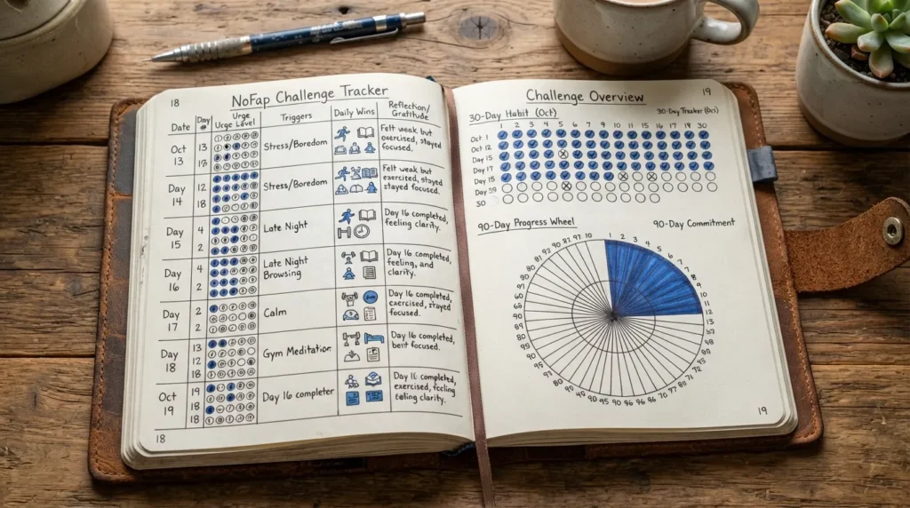 No Fap Challenge Journal Daily Tracker & Guide
