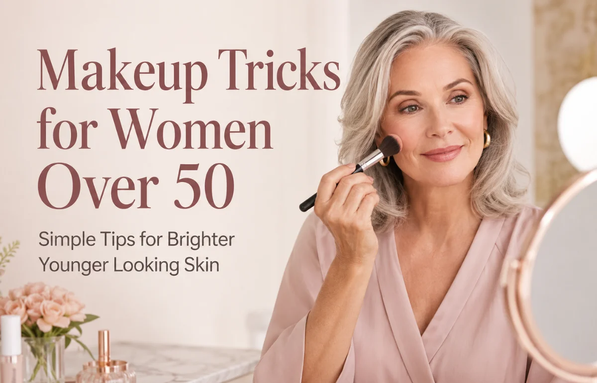 Makeup Tricks for Women Over 50 applying blush