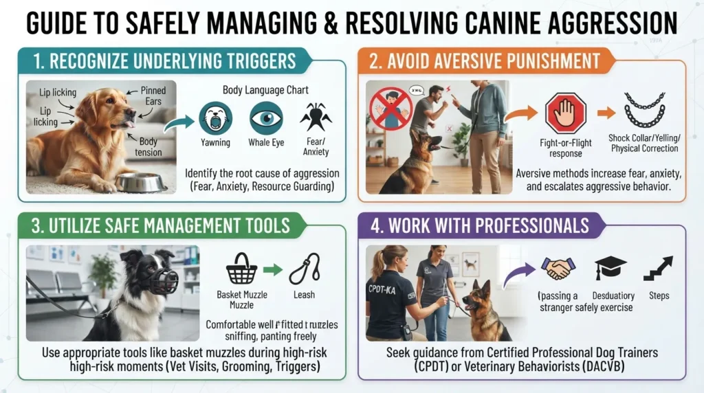 Owner using positive reinforcement and safe distance management to calm a reactive dog