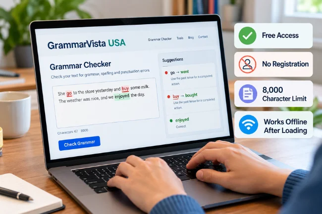 GrammarVista.com USA free grammar checker and limits