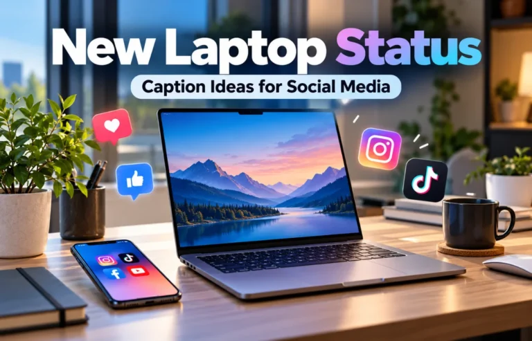New Laptop Status: 100 Fresh Captions for Every Post